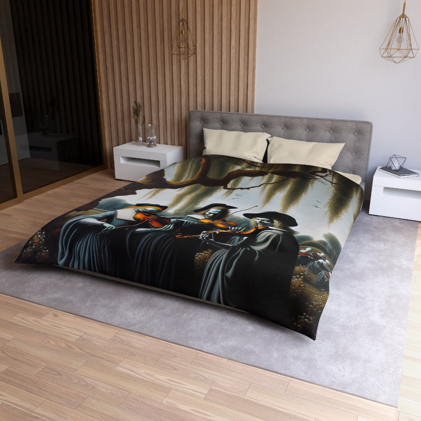 Vermeer's Vampire Violinists Microfiber Duvet Cover