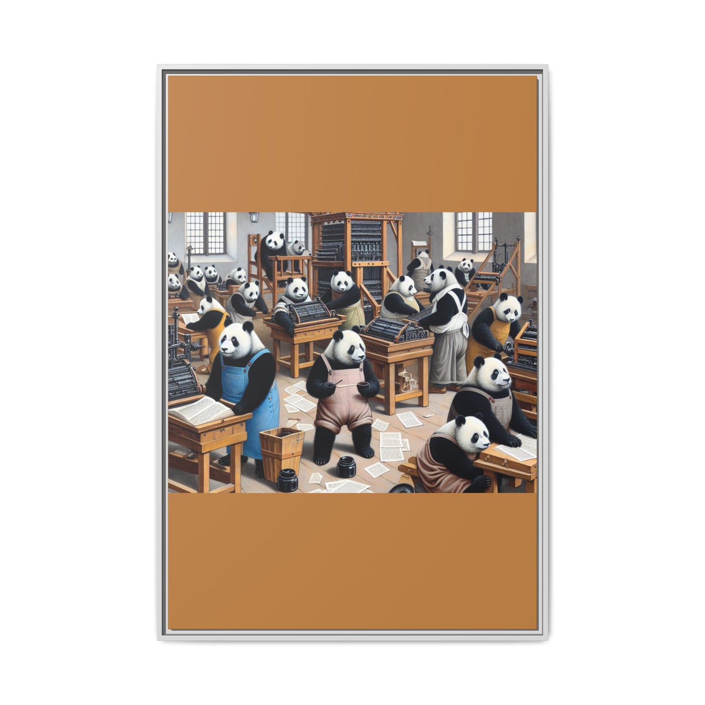 Printing Pandamonium Canvas, Framed (Multi-color)