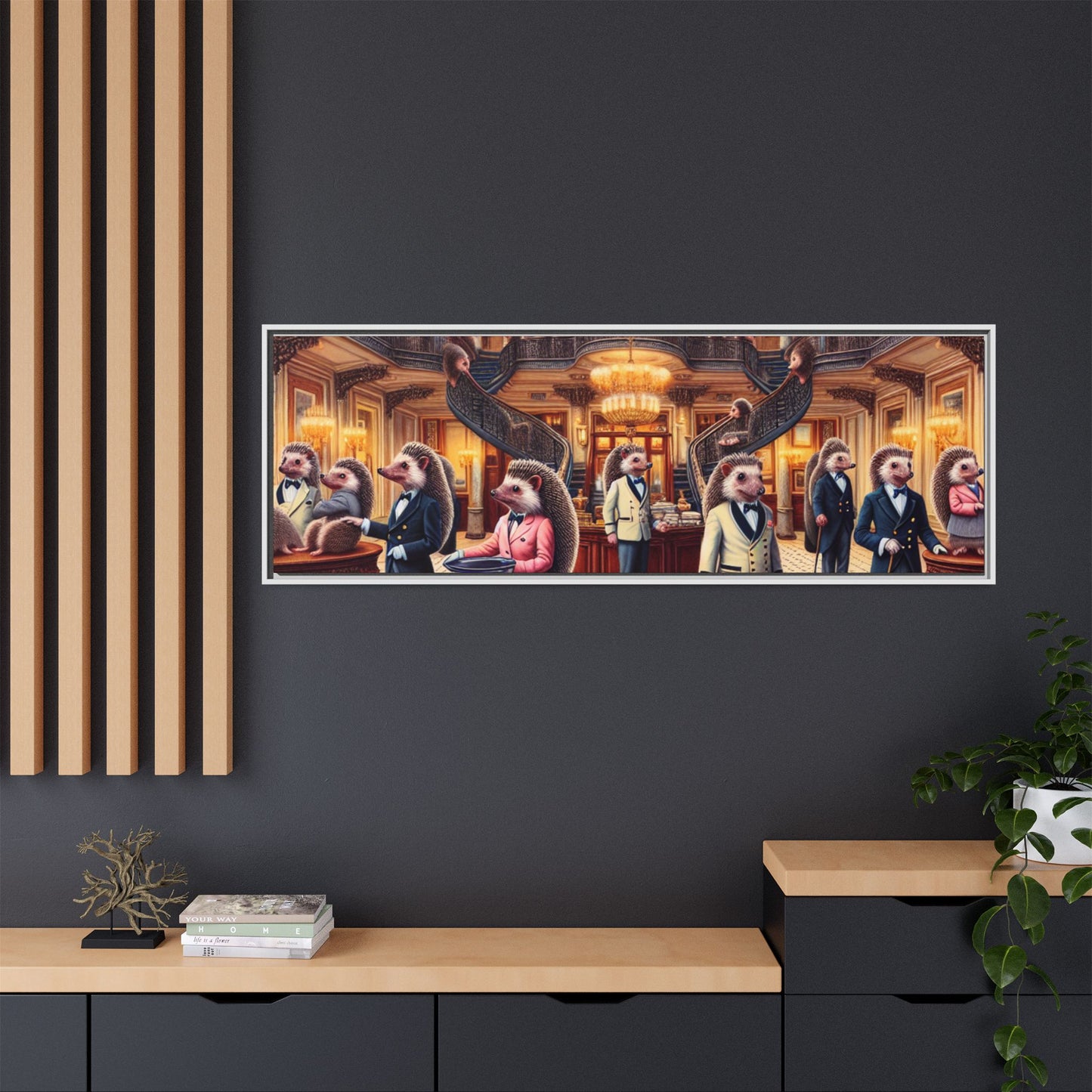 Hedgehog Hotel Canvas, Framed (Multi-color)