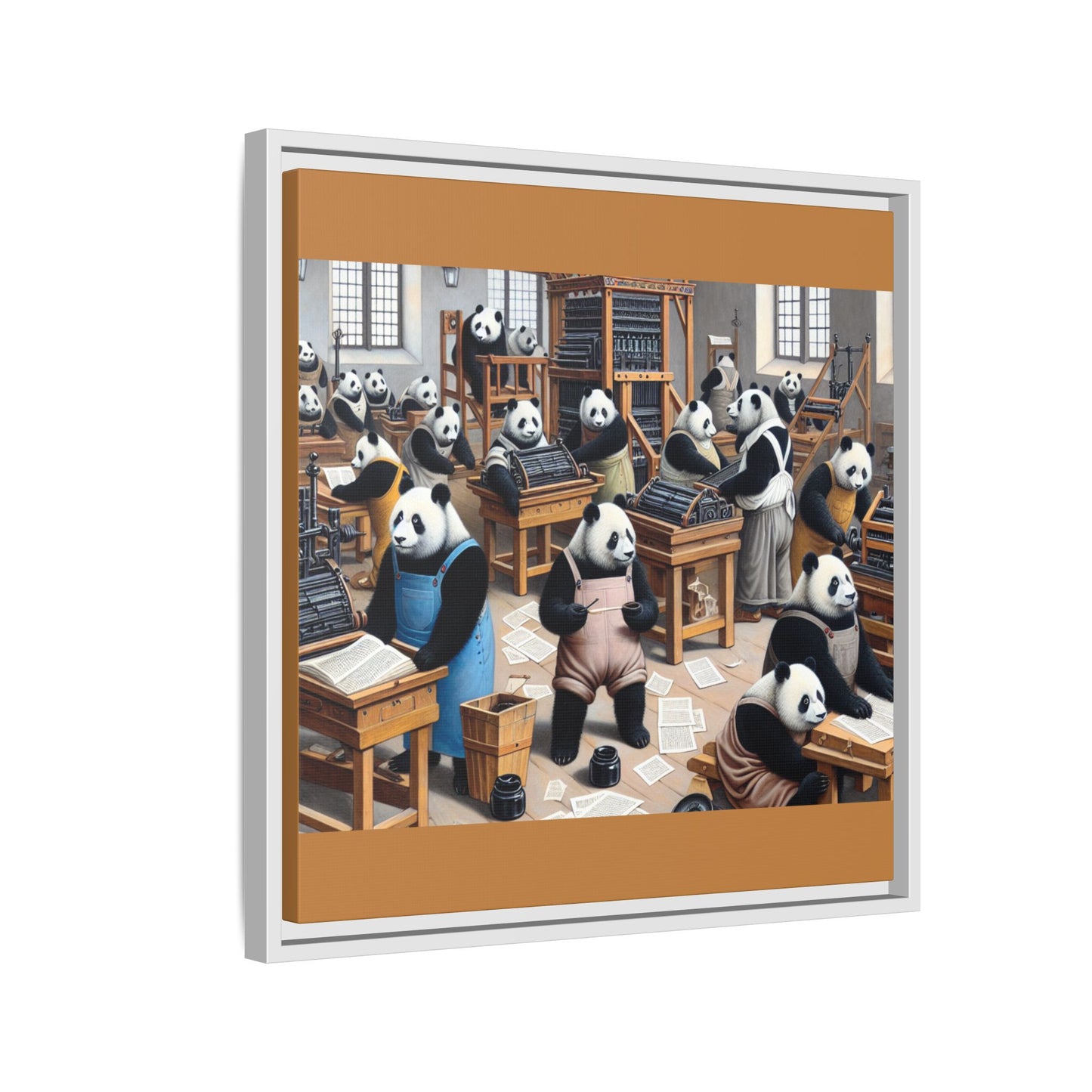 Printing Pandamonium Canvas, Framed (Multi-color)
