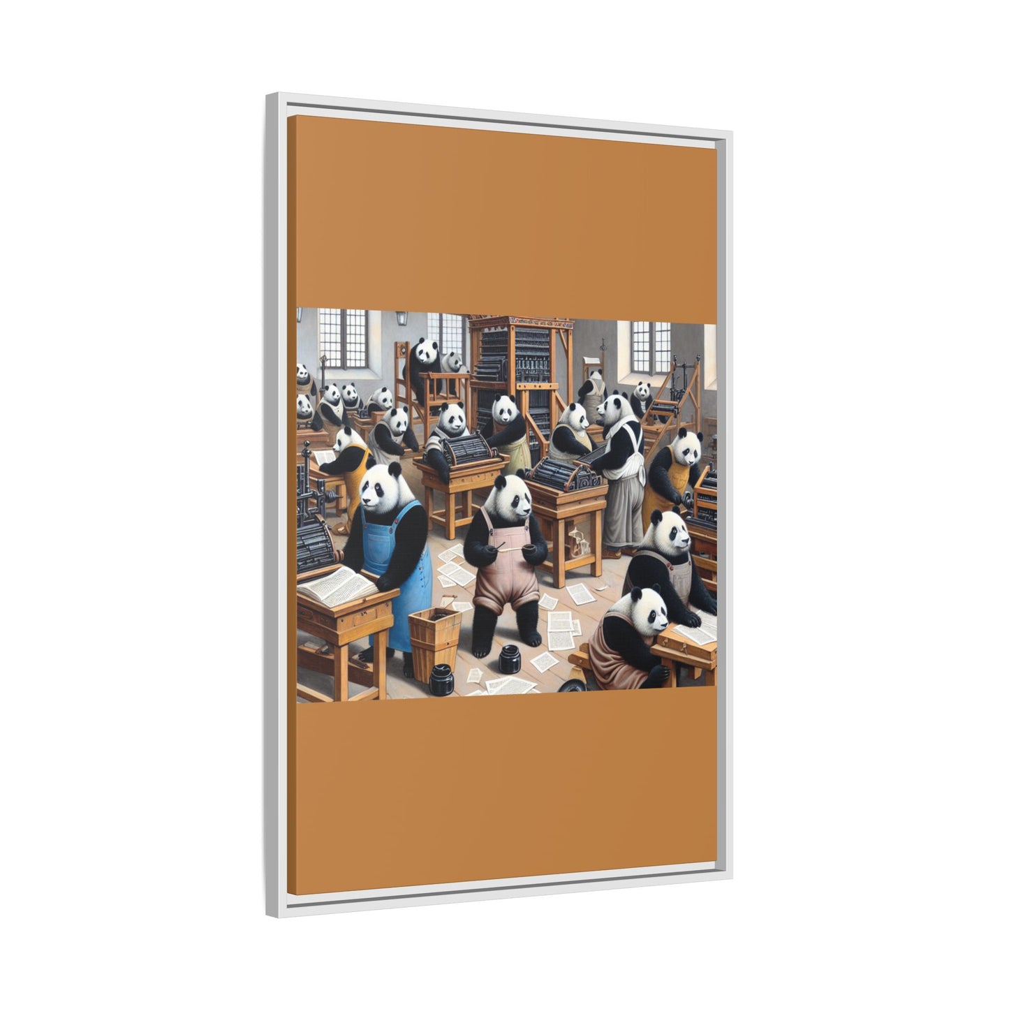 Printing Pandamonium Canvas, Framed (Multi-color)