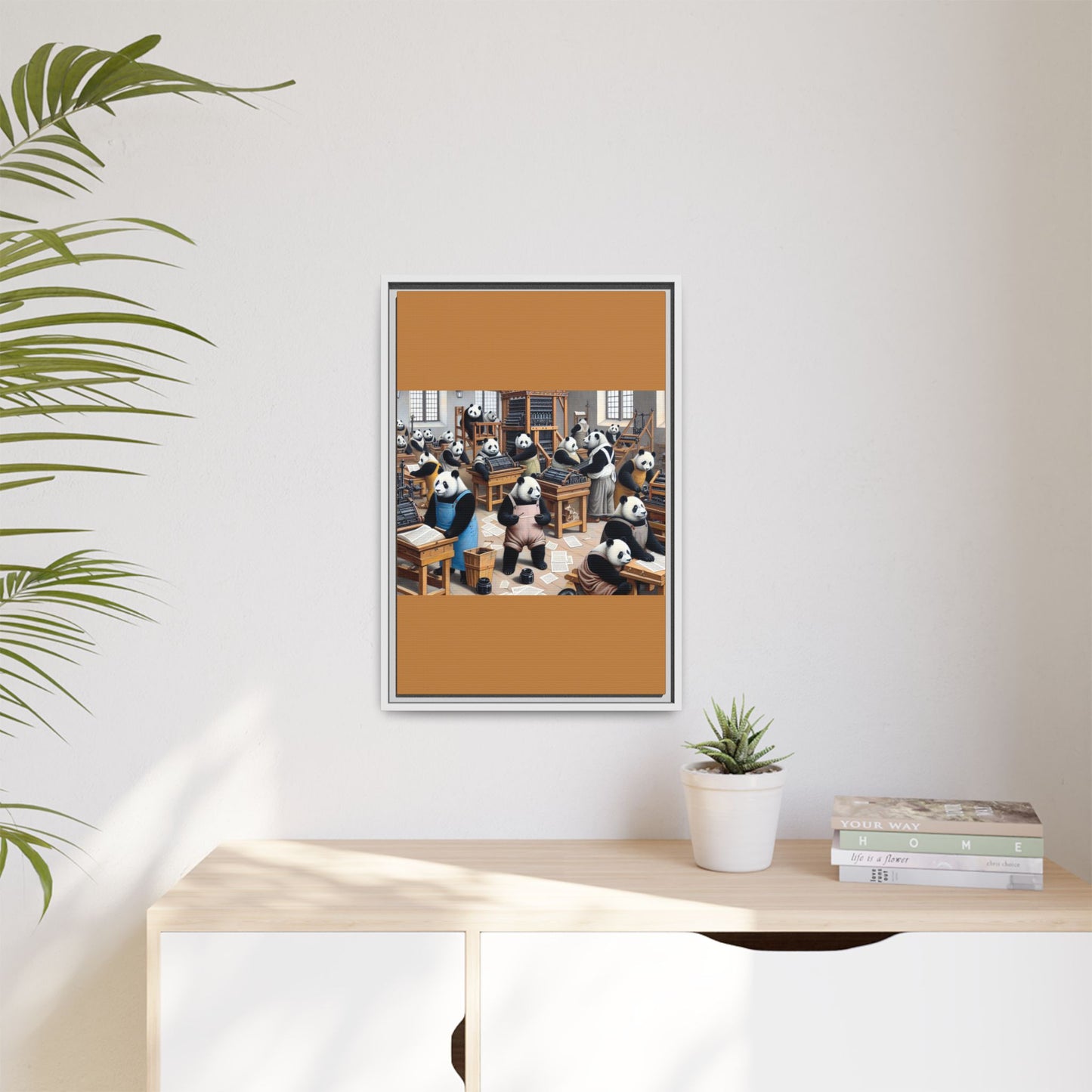 Printing Pandamonium Canvas, Framed (Multi-color)