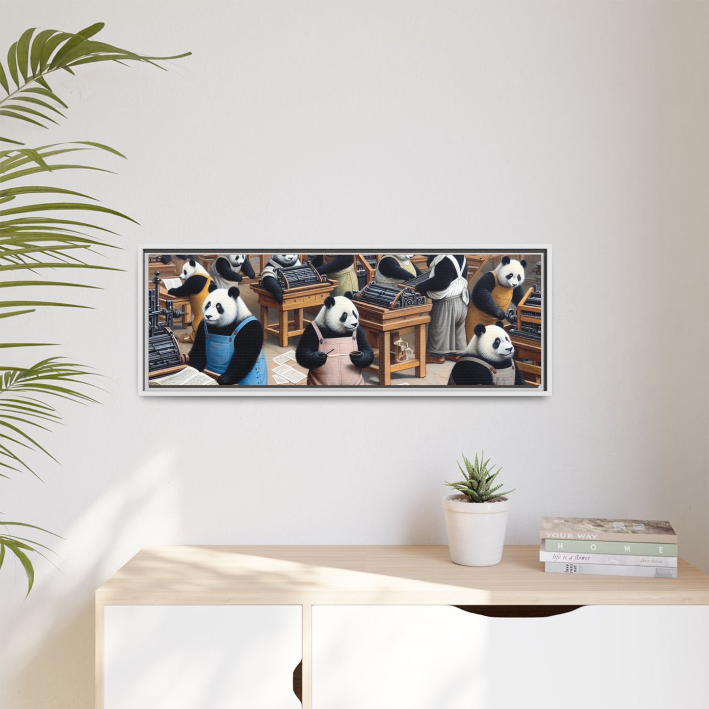 Printing Pandamonium Canvas, Framed (Multi-color)