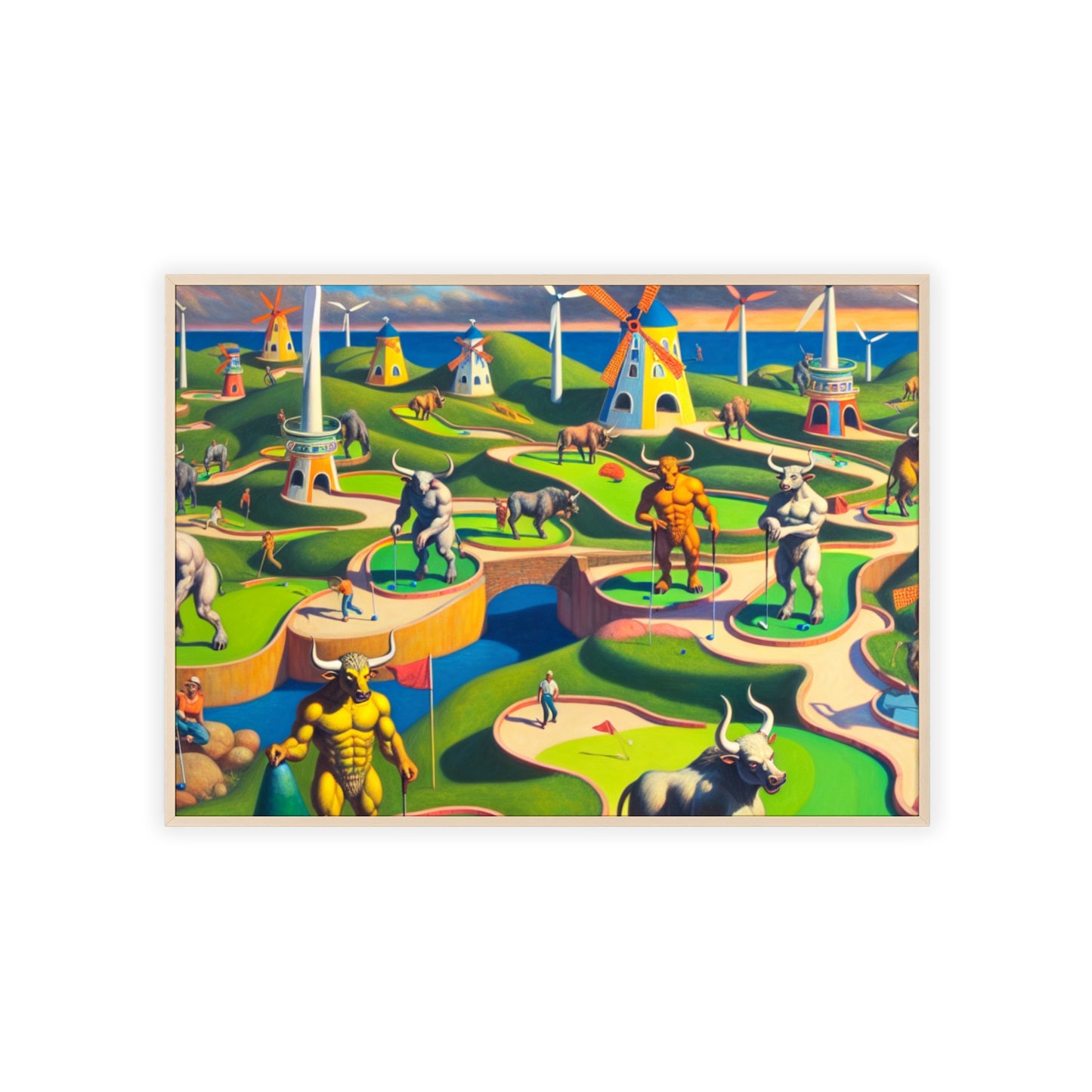 Framed Mini-taur Golf Poster