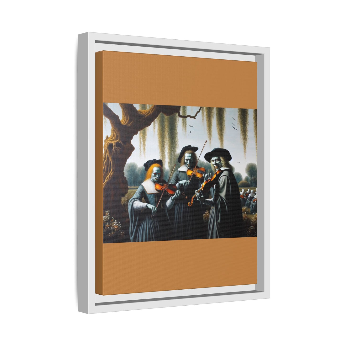 Vermeer's Vampire Violinists Canvas, Framed (Multi-color)