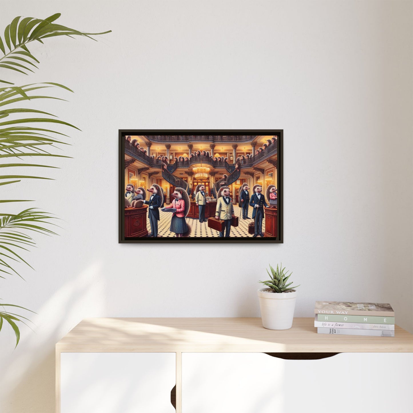 Hedgehog Hotel Canvas, Framed (Multi-color)