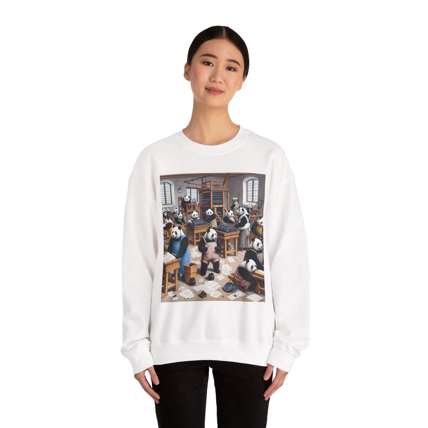 Printing Pandamonium Crewneck Sweatshirt