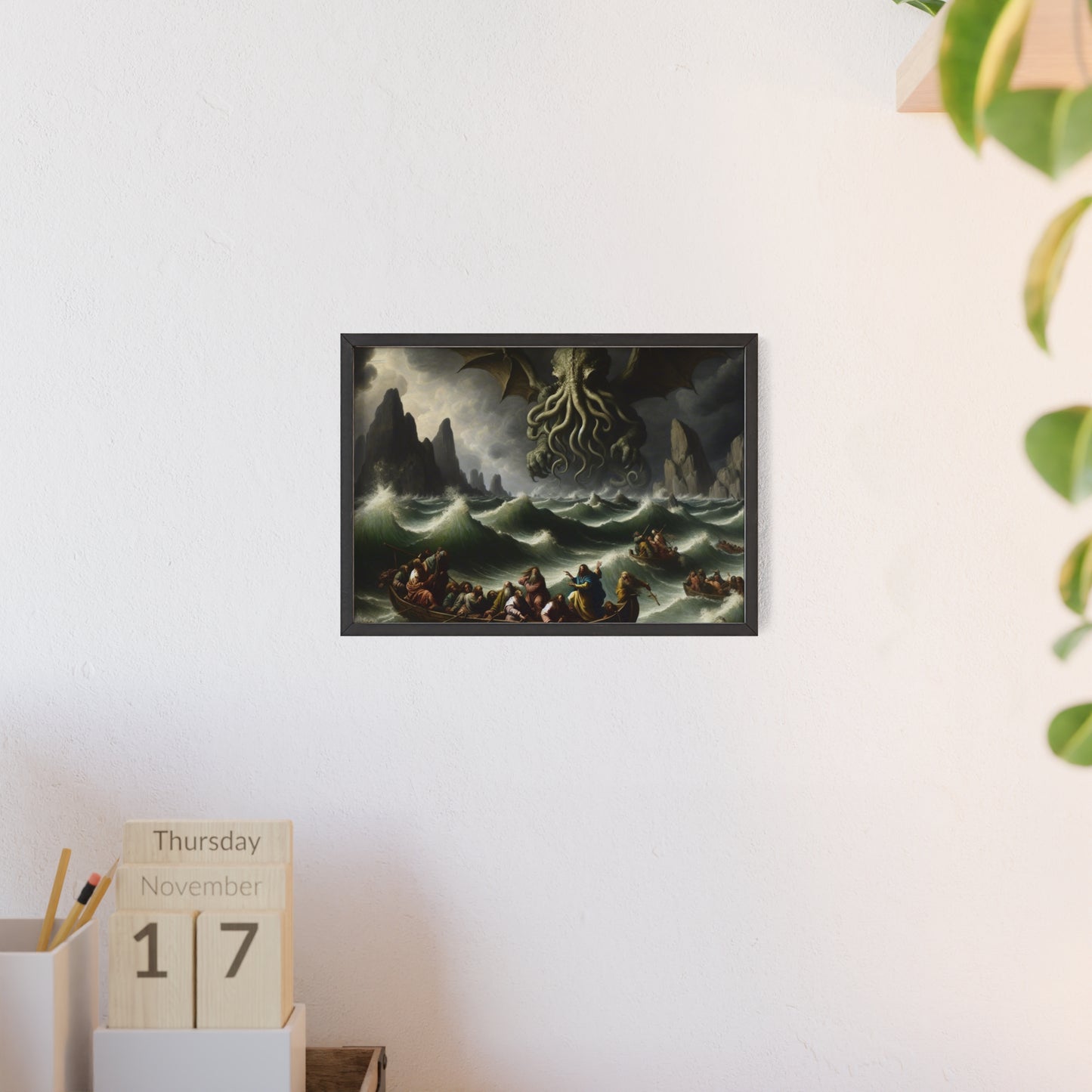 Framed Cthulhu in the Storm Poster