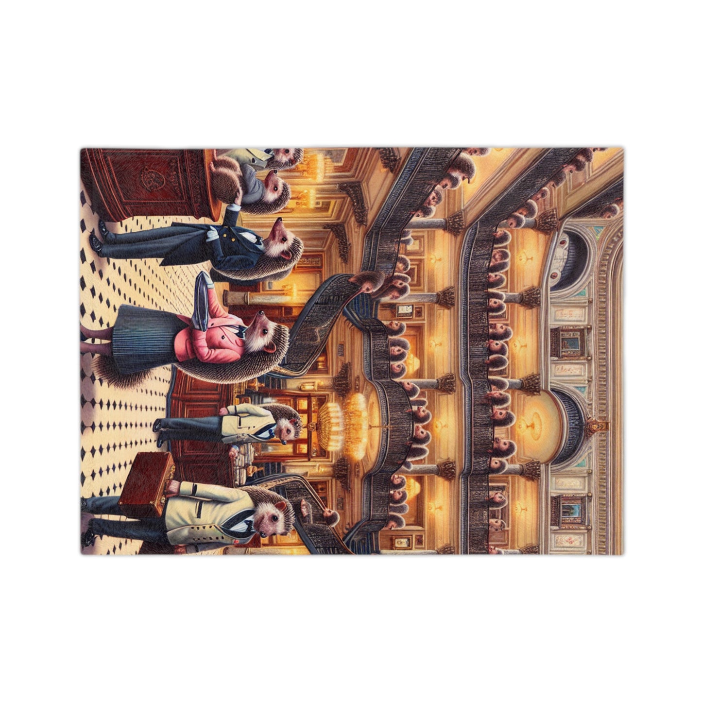 Hedgehog Hotel Velveteen Microfiber Blanket