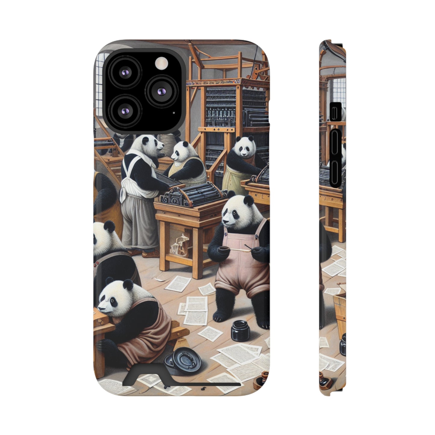 Printing Pandamonium Phone Case with Card Holder - IPHONE