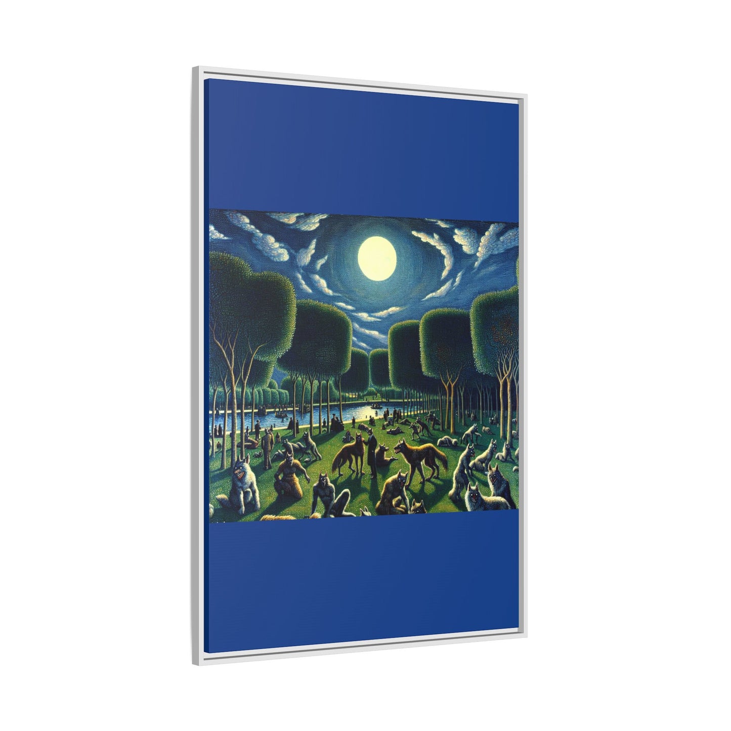 Werewolves at the Waterfront Canvas, Framed (Multi-color)