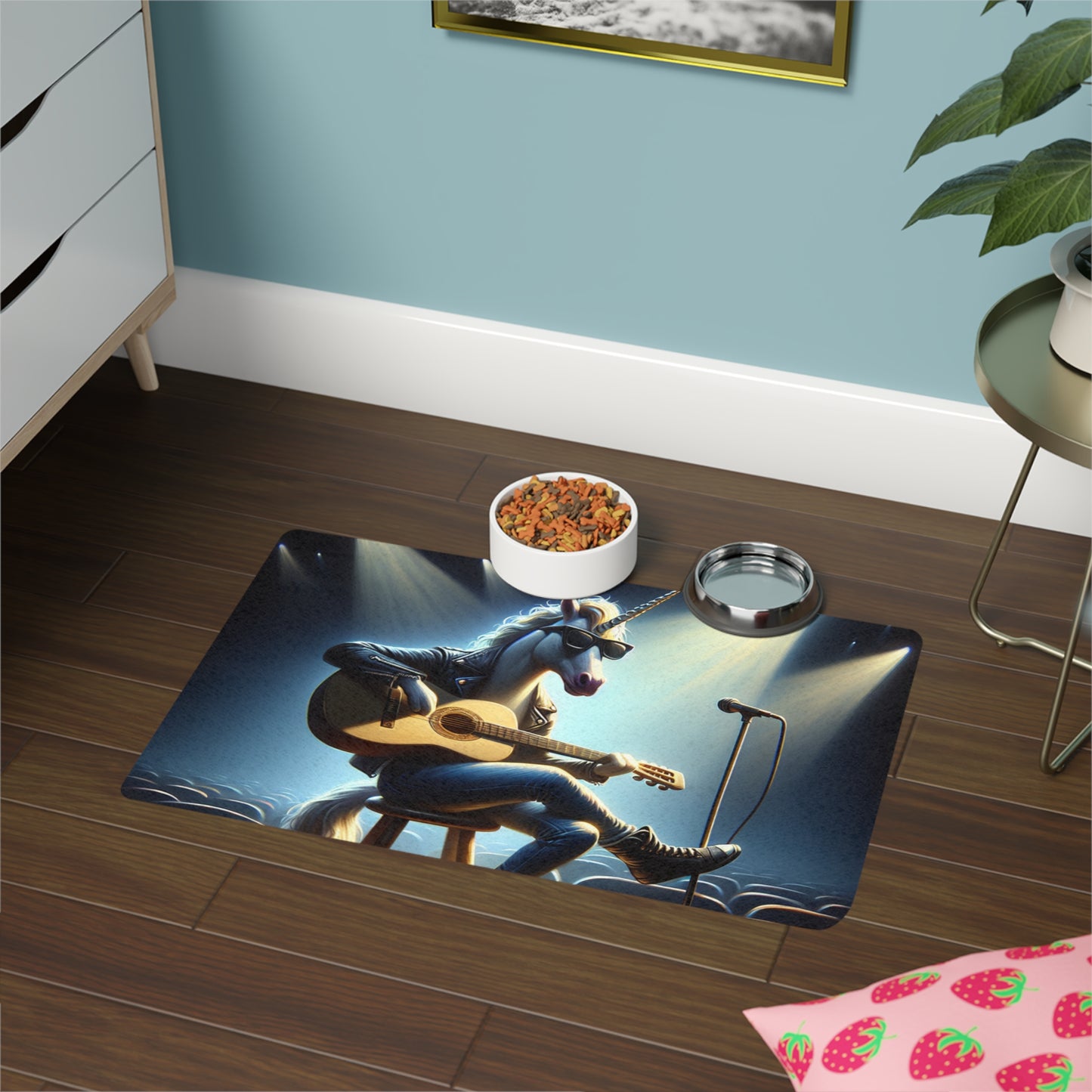 Unicorn Unplugged Pet Food Mat