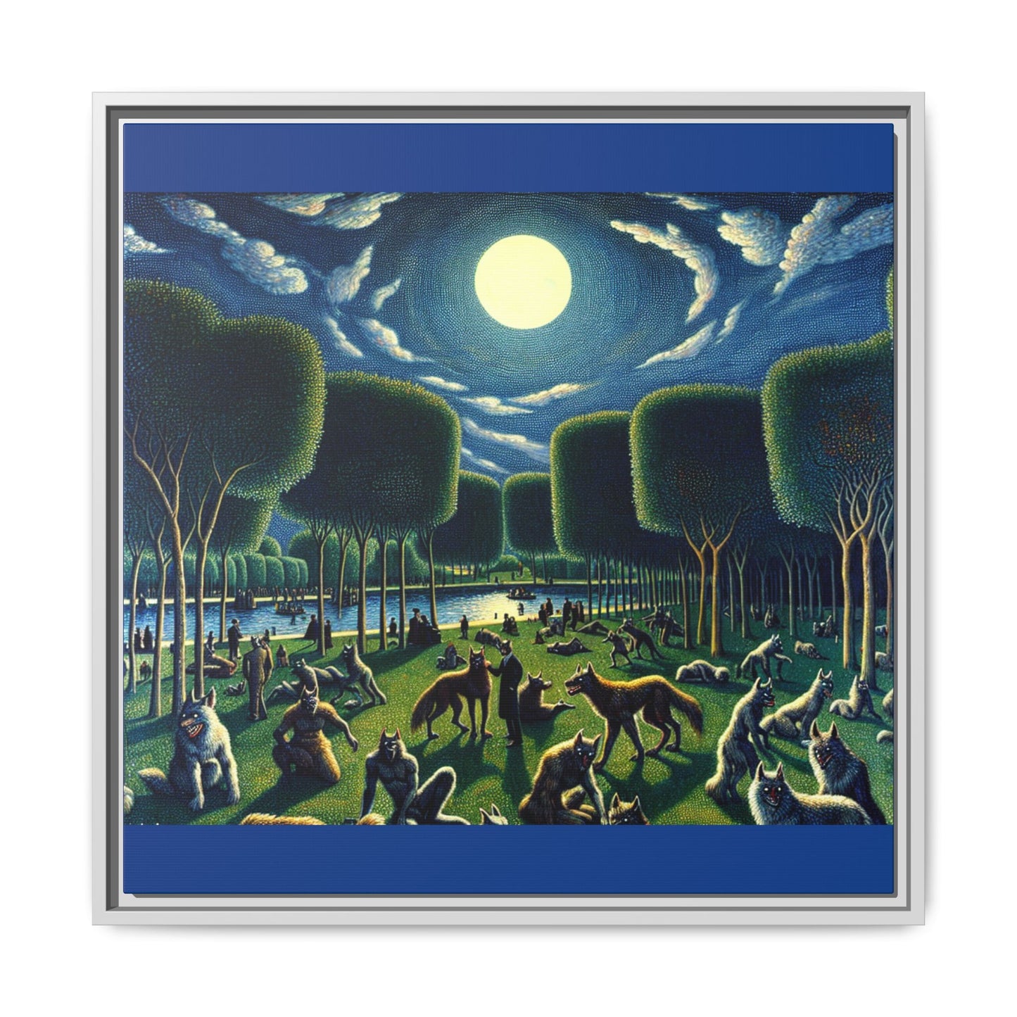 Werewolves at the Waterfront Canvas, Framed (Multi-color)