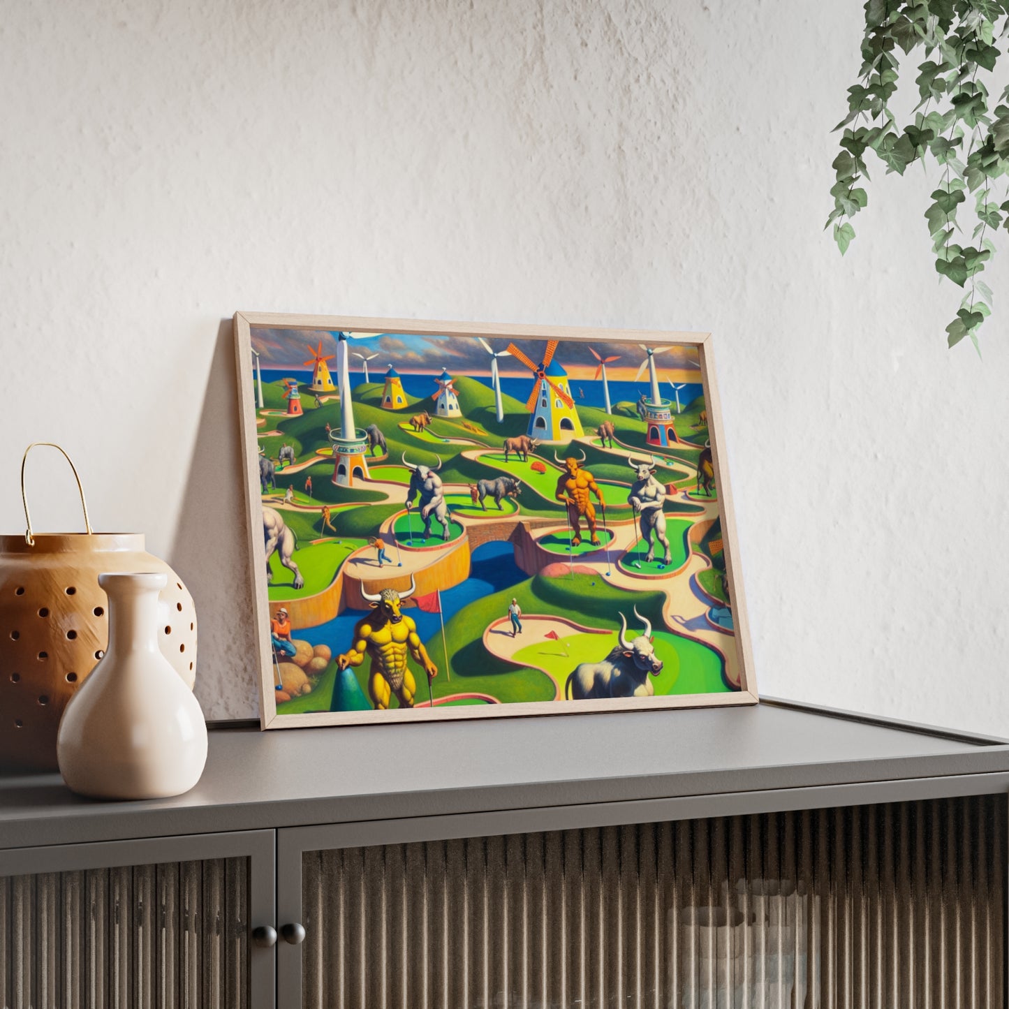 Framed Mini-taur Golf Poster