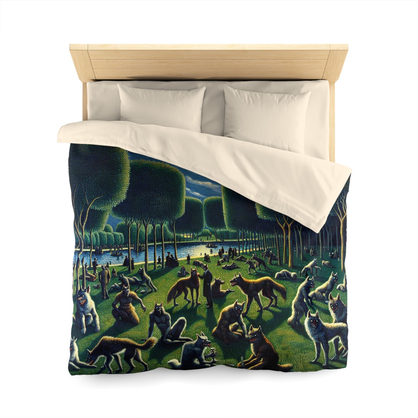 Werewolves at the Waterfront Microfiber Duvet Cover
