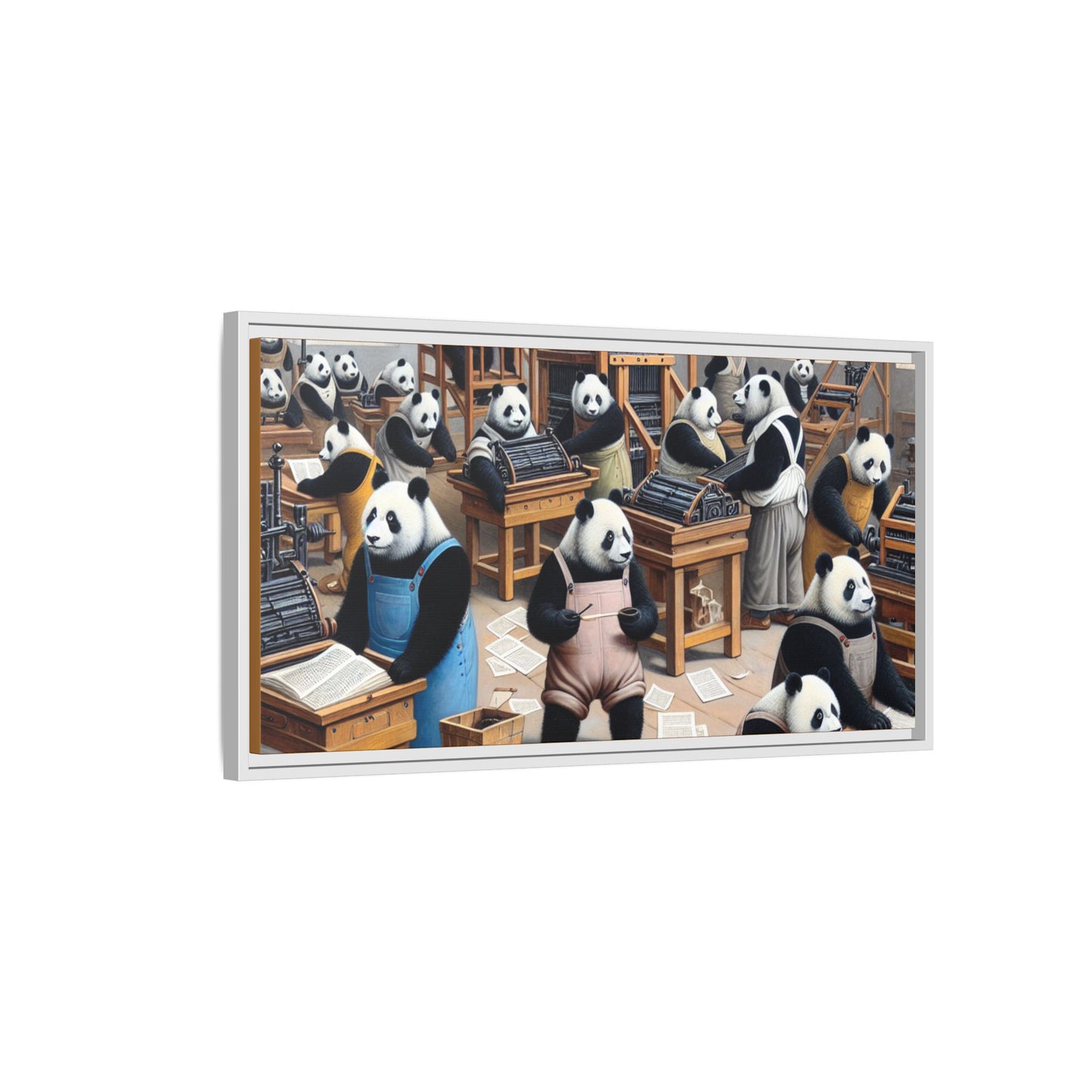 Printing Pandamonium Canvas, Framed (Multi-color)
