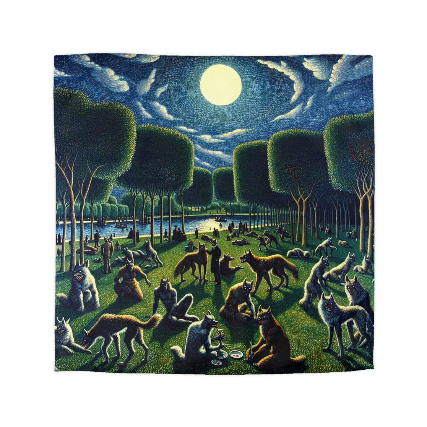 Werewolves at the Waterfront Microfiber Duvet Cover