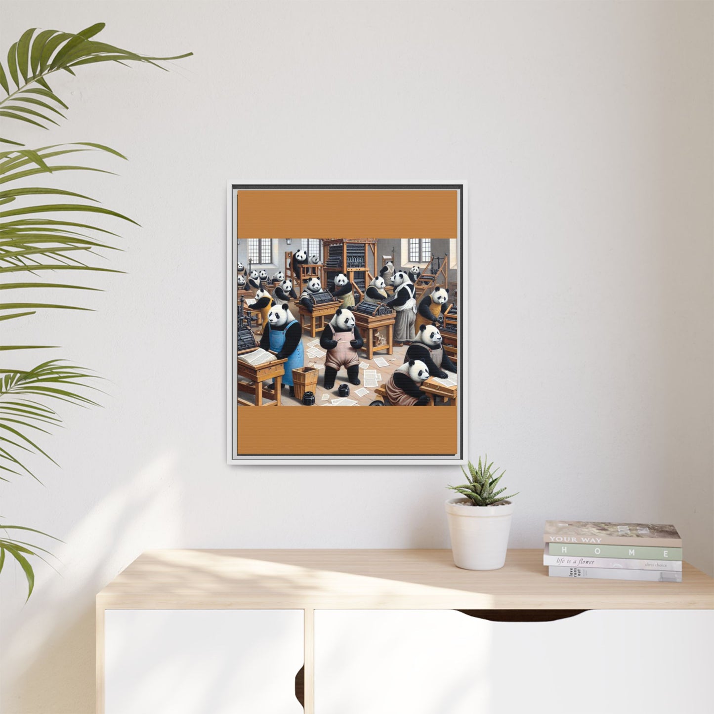 Printing Pandamonium Canvas, Framed (Multi-color)