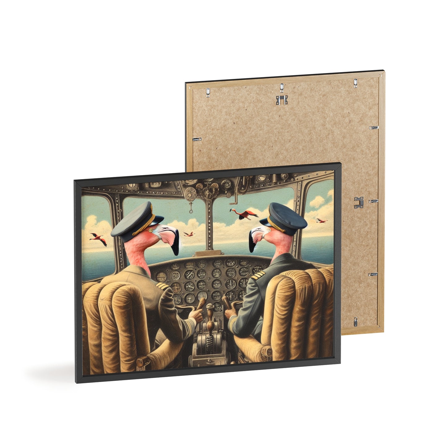 Framed Flamingo Flight Deck Poster