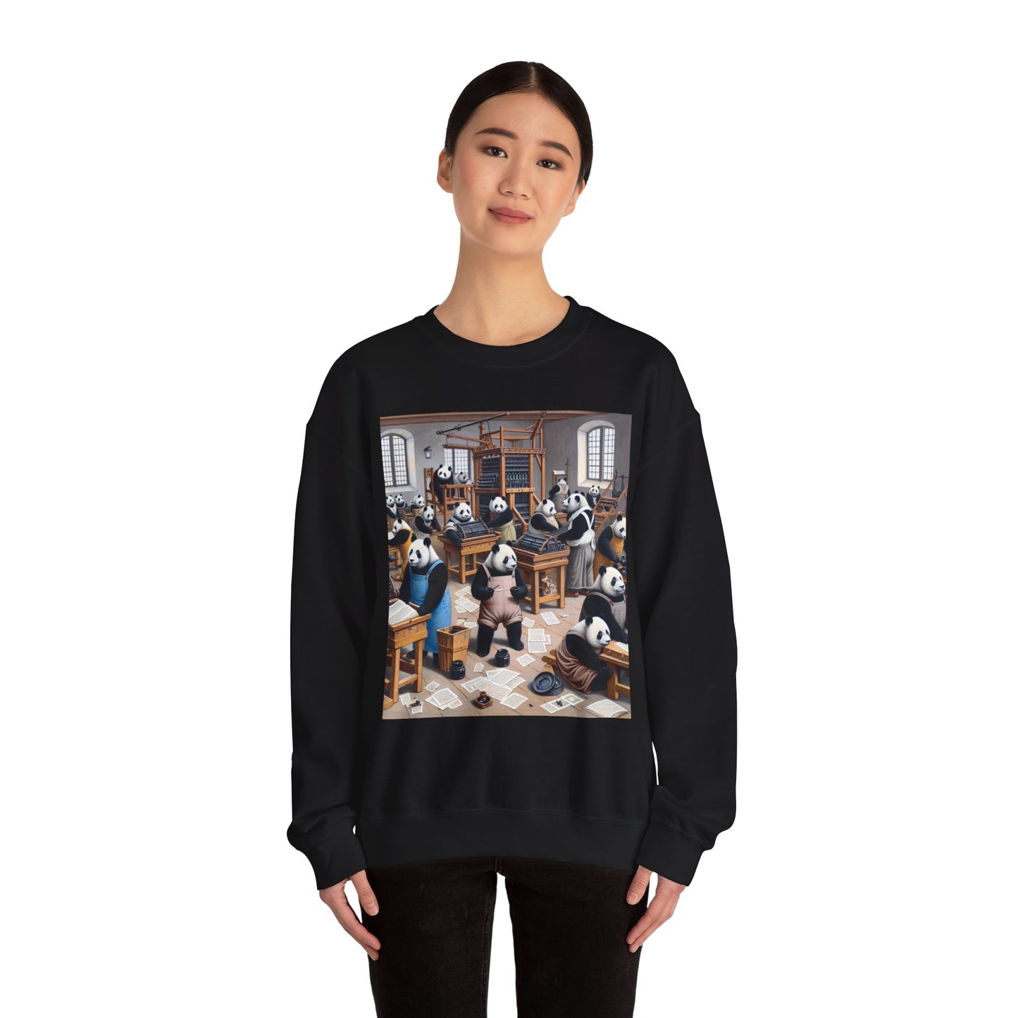 Printing Pandamonium Crewneck Sweatshirt
