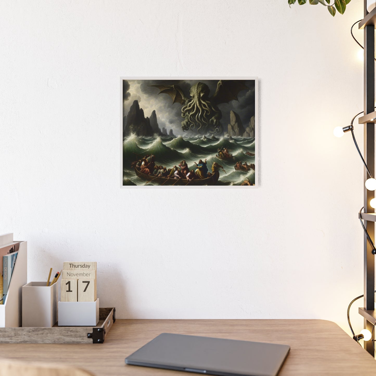 Framed Cthulhu in the Storm Poster