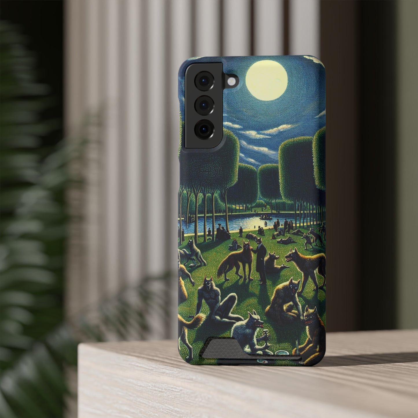 Werewolves at the Waterfront Phone Case with Card Holder - GALAXY