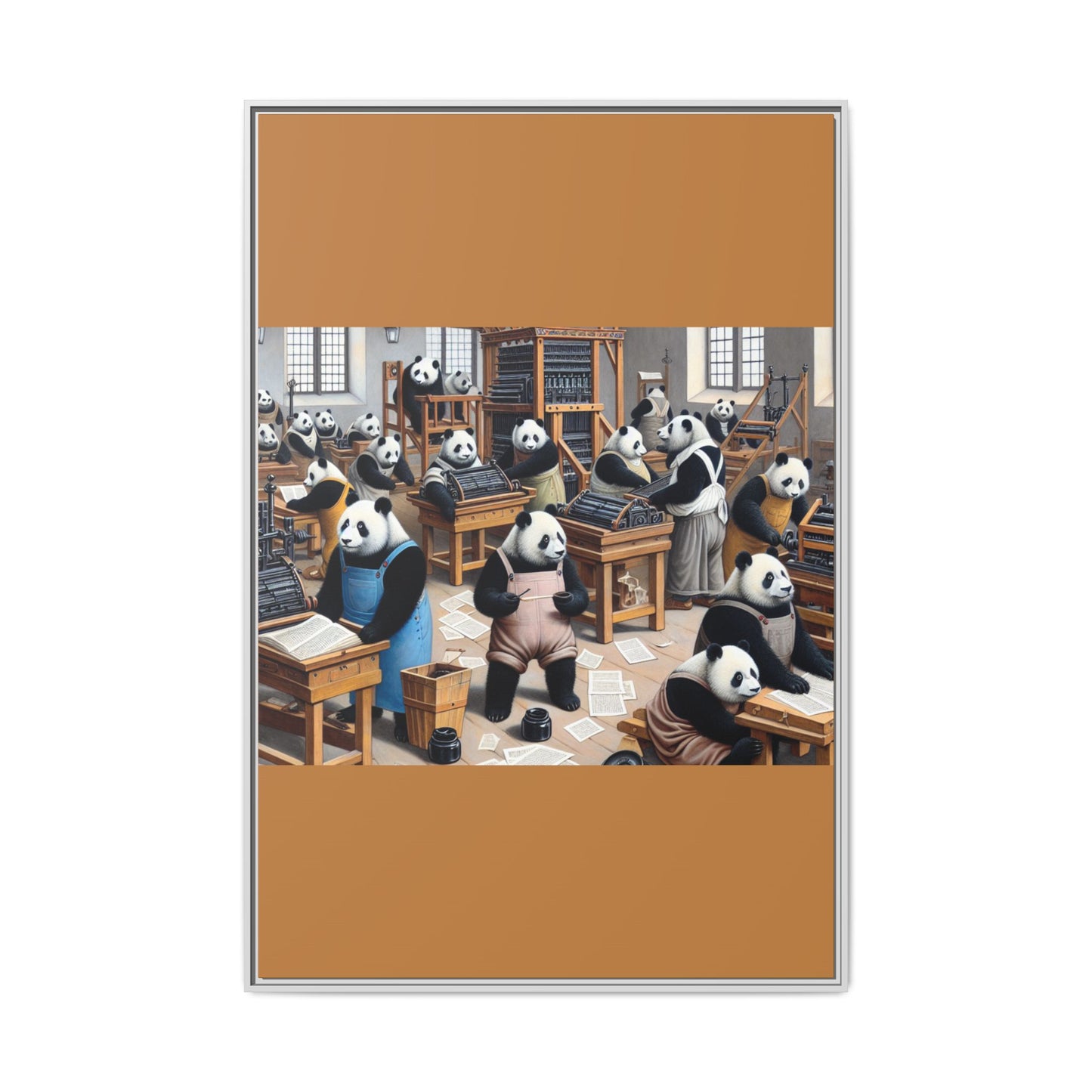 Printing Pandamonium Canvas, Framed (Multi-color)