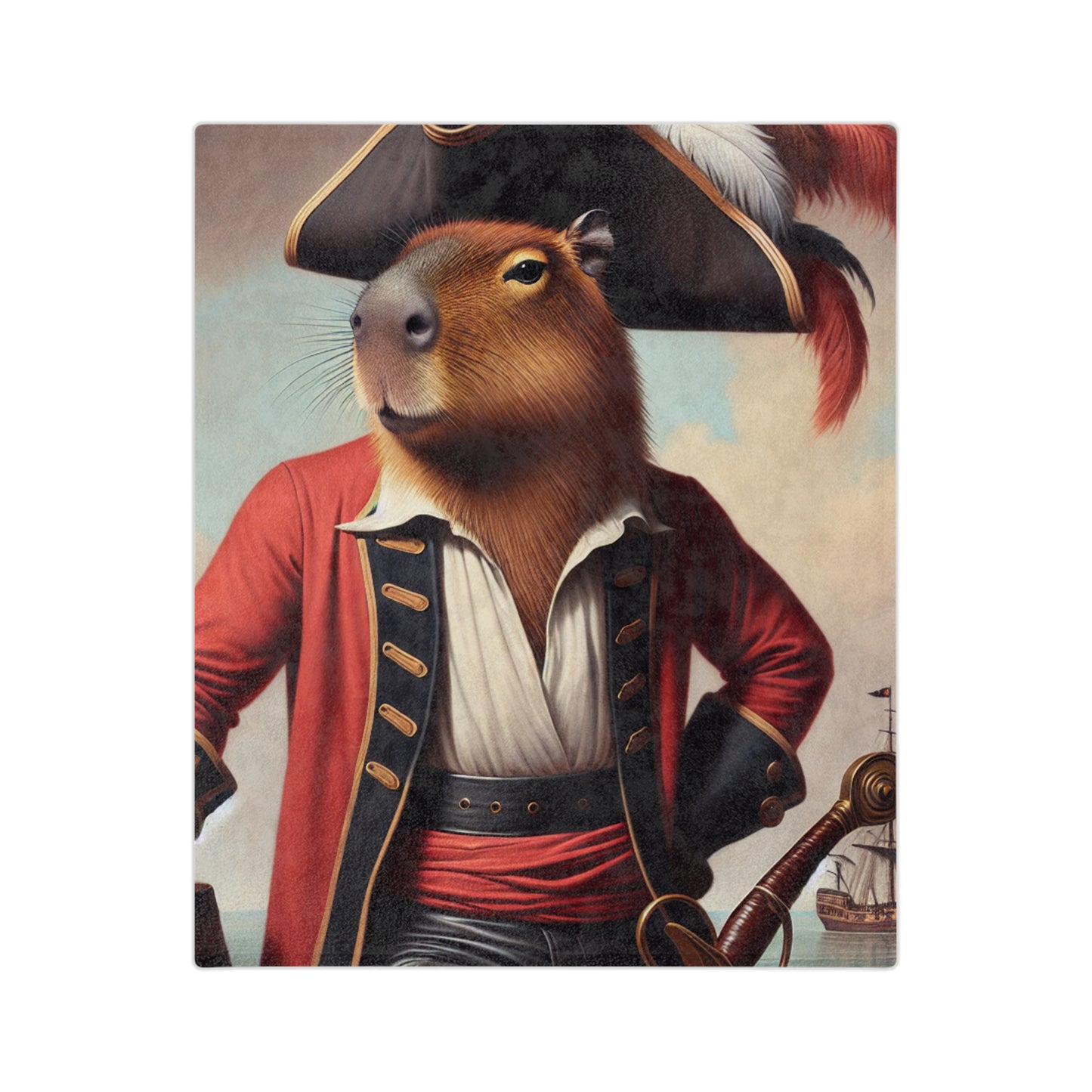 Captain Capybara Velveteen Microfiber Blanket