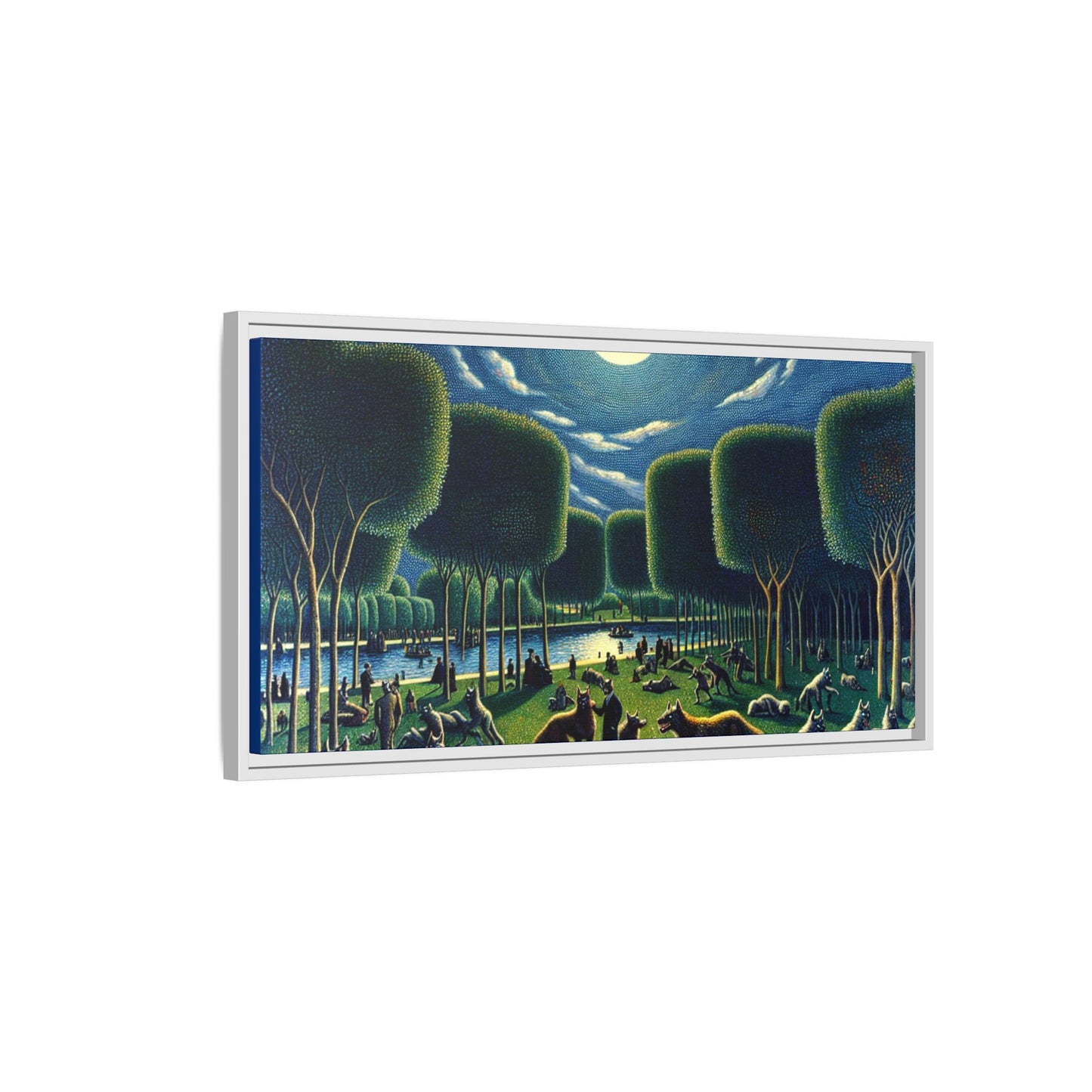 Werewolves at the Waterfront Canvas, Framed (Multi-color)