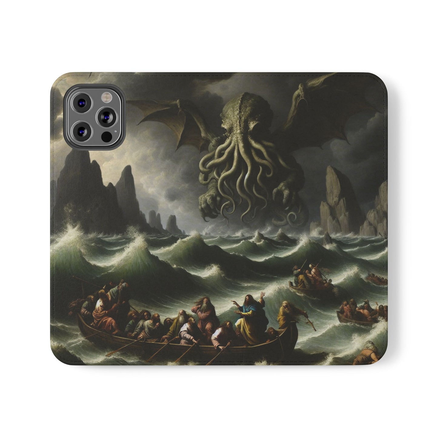 Cthulhu in the Storm Flip Cases for iPhones