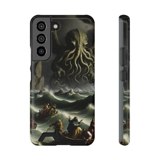 Cthulhu in the Storm Phone Case with Card Holder - GALAXY