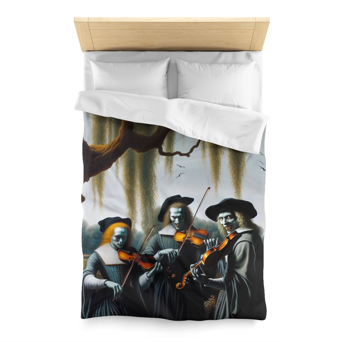 Vermeer's Vampire Violinists Microfiber Duvet Cover