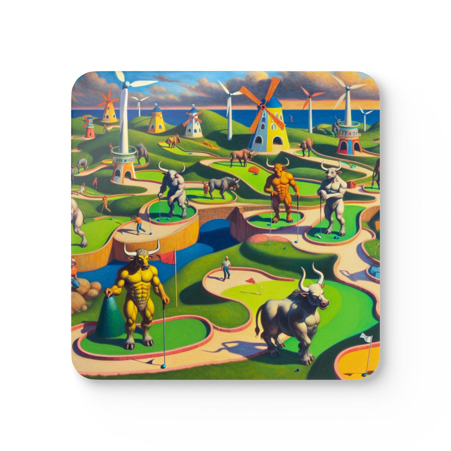 Mini-taur Golf 4pc Coaster Set