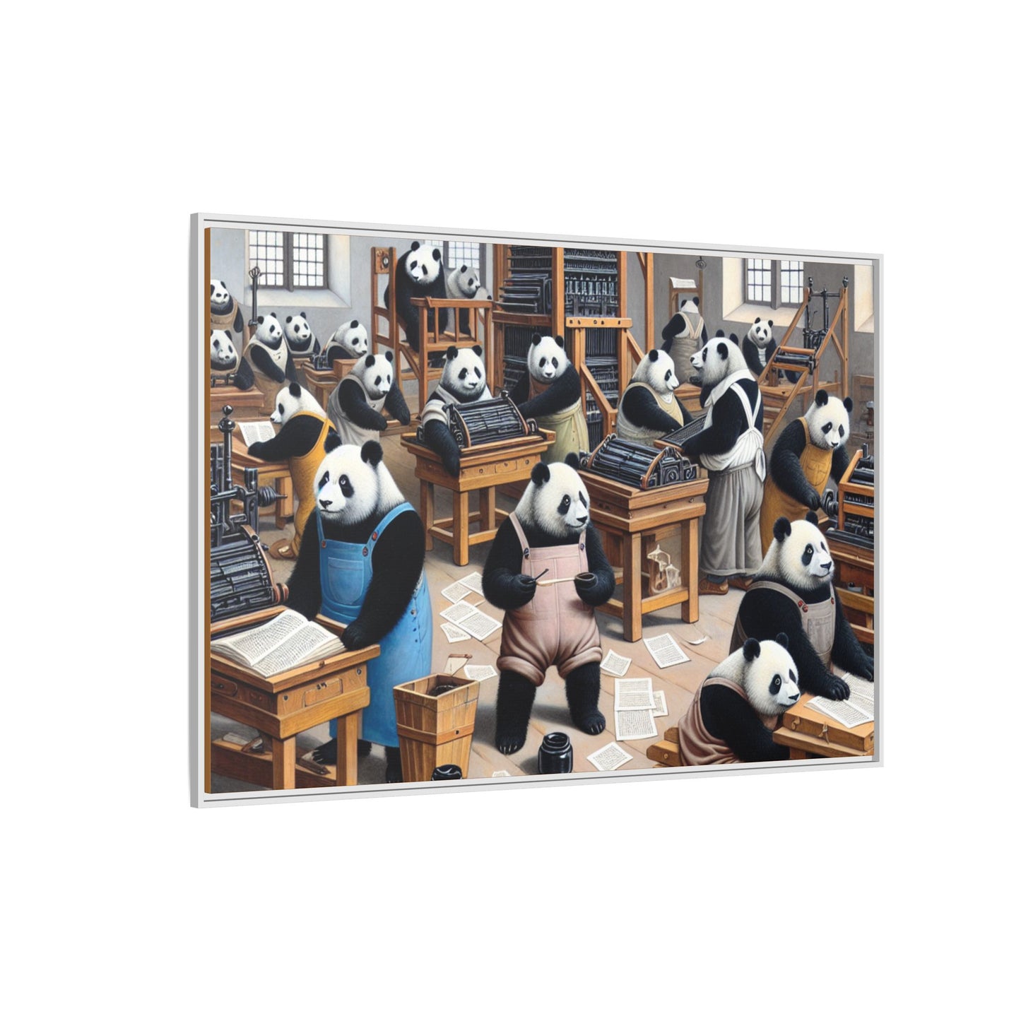 Printing Pandamonium Canvas, Framed (Multi-color)