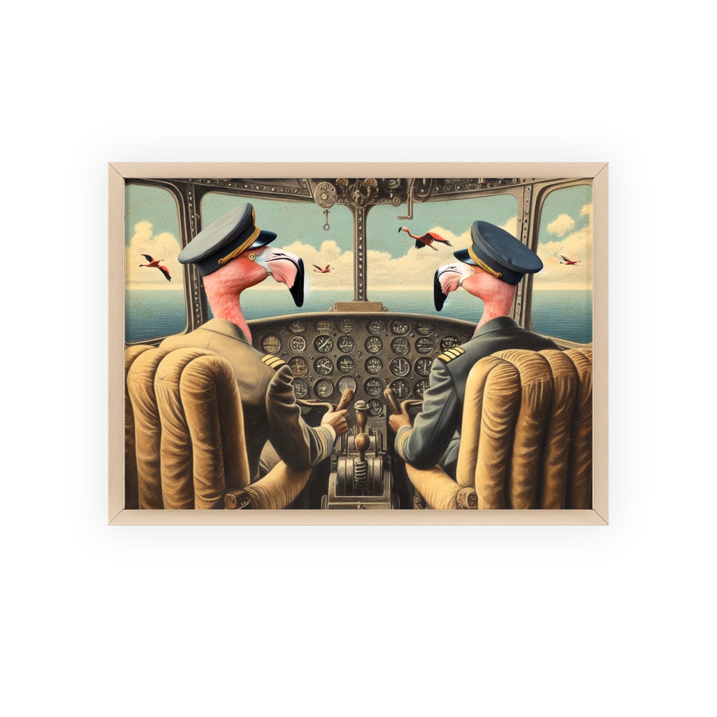 Framed Flamingo Flight Deck Poster