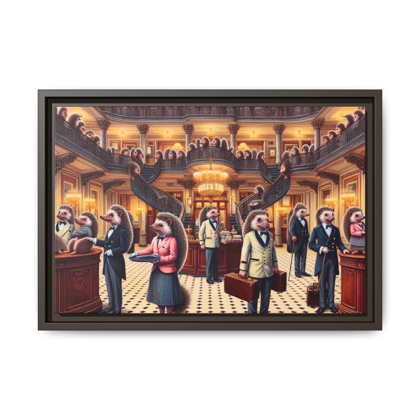 Hedgehog Hotel Canvas, Framed (Multi-color)