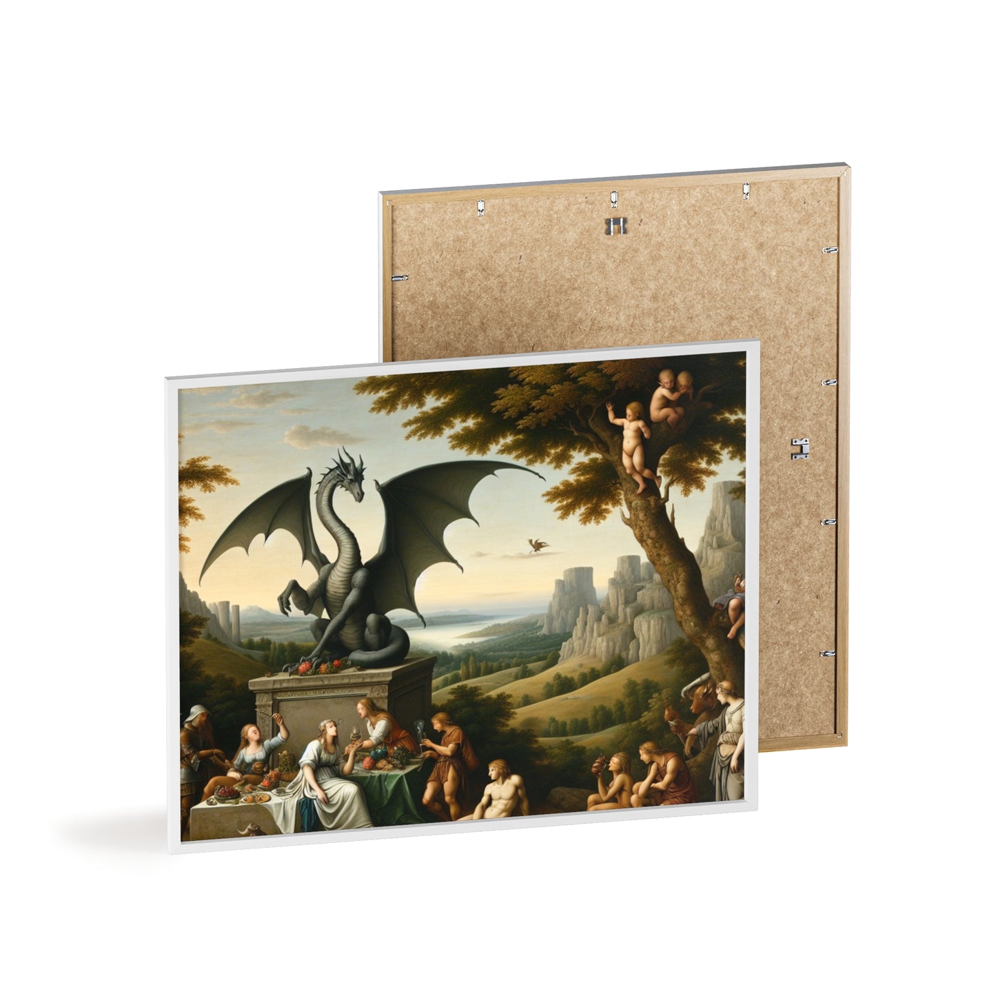 Framed Dragon Statue Poster