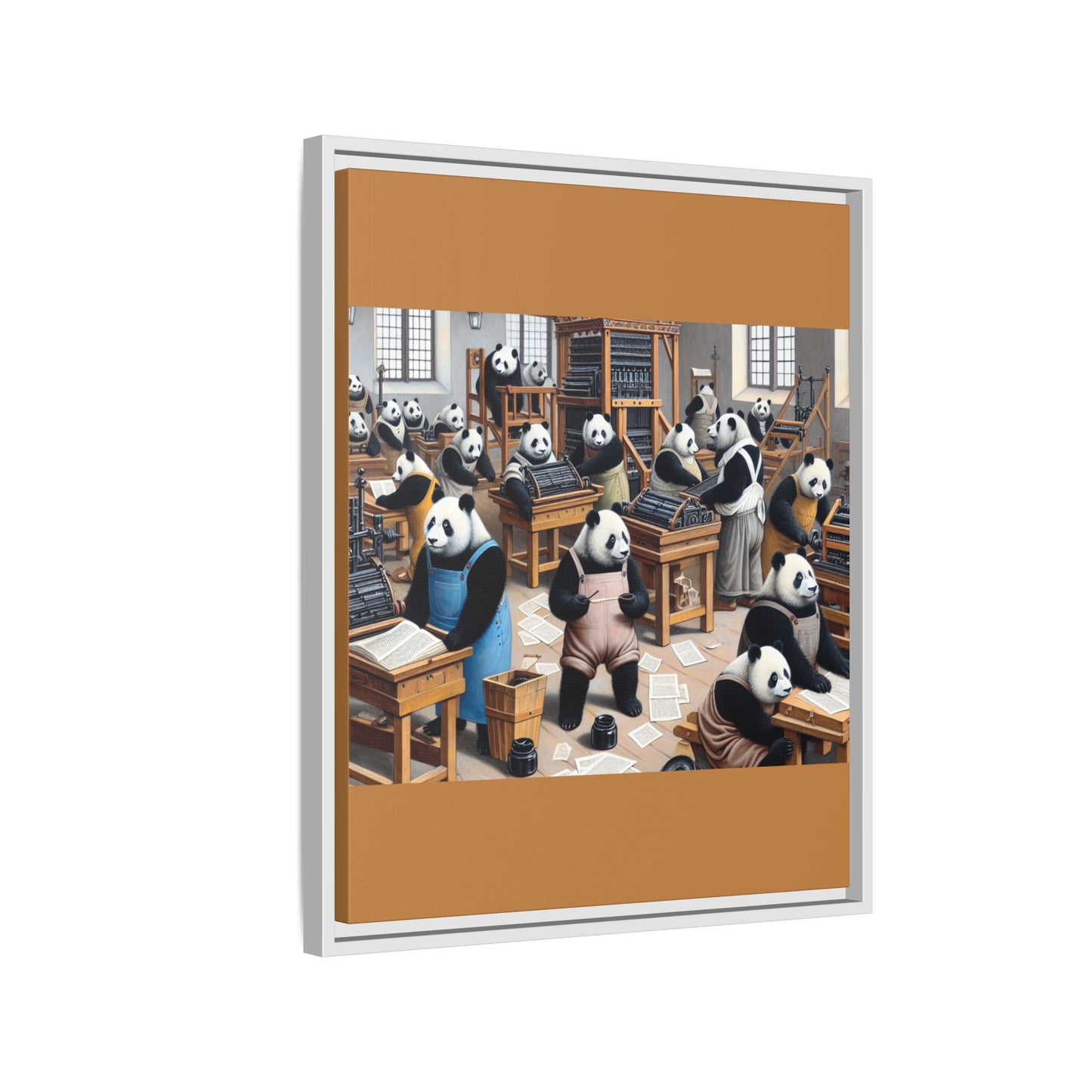 Printing Pandamonium Canvas, Framed (Multi-color)