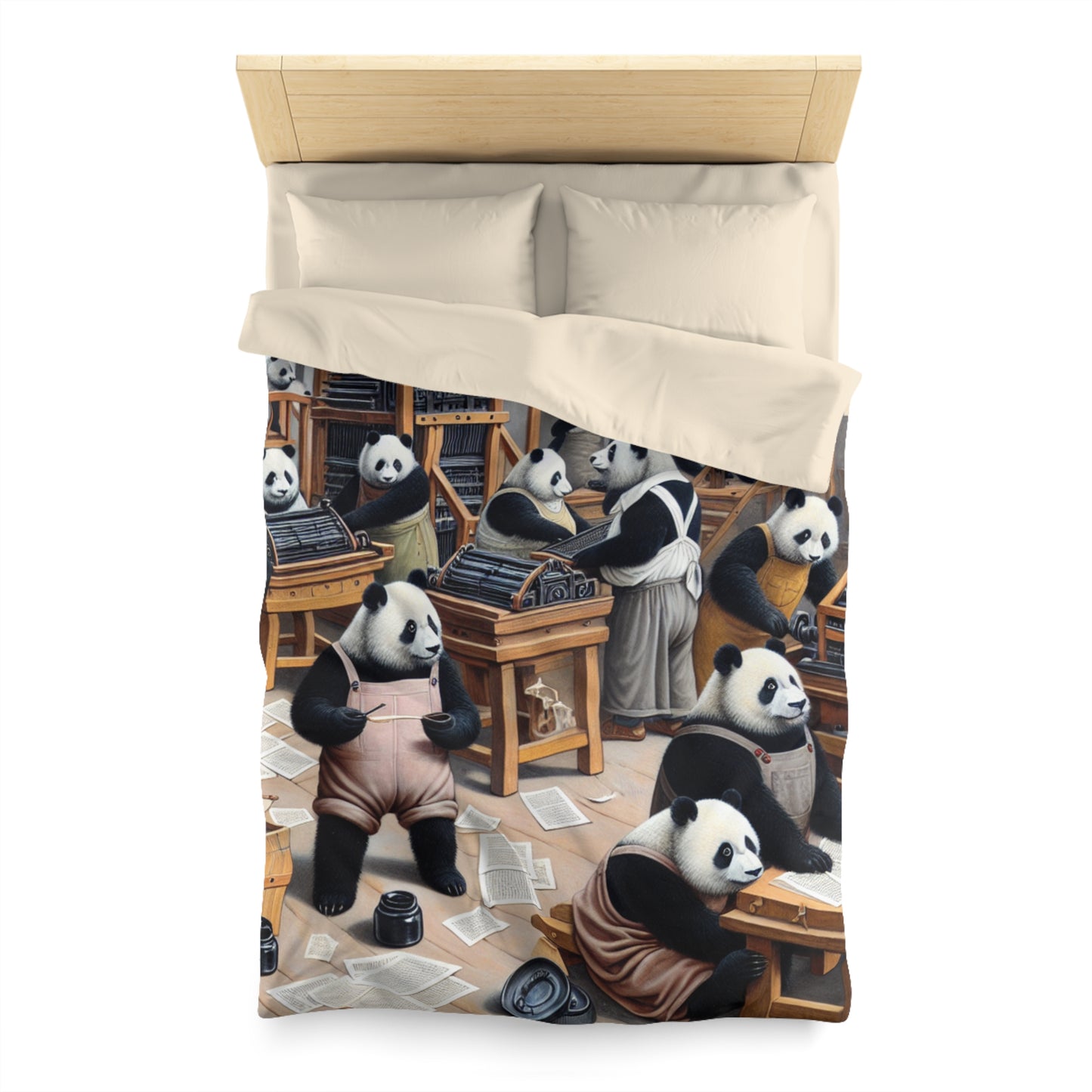 Printing Pandamonium Microfiber Duvet Cover
