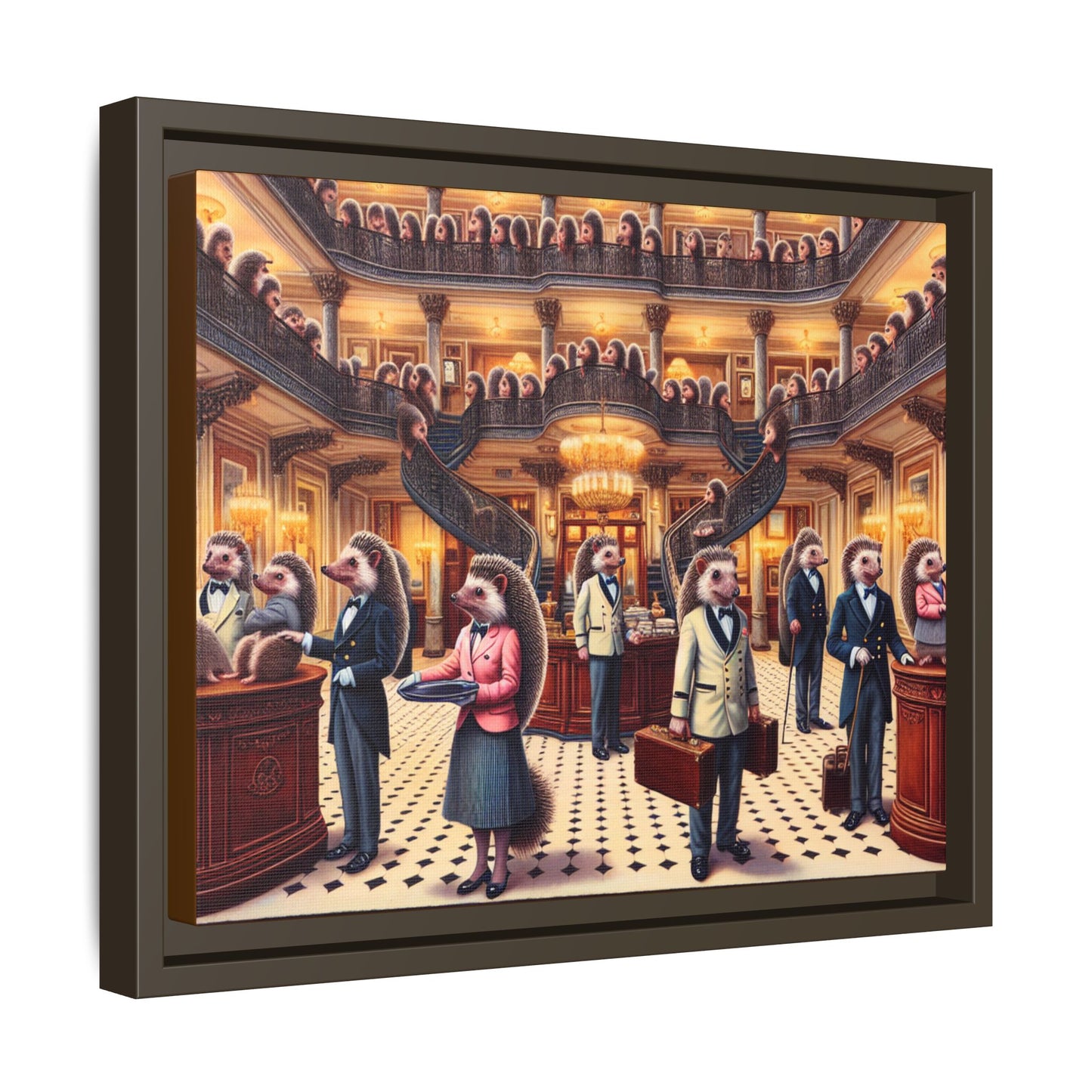 Hedgehog Hotel Canvas, Framed (Multi-color)