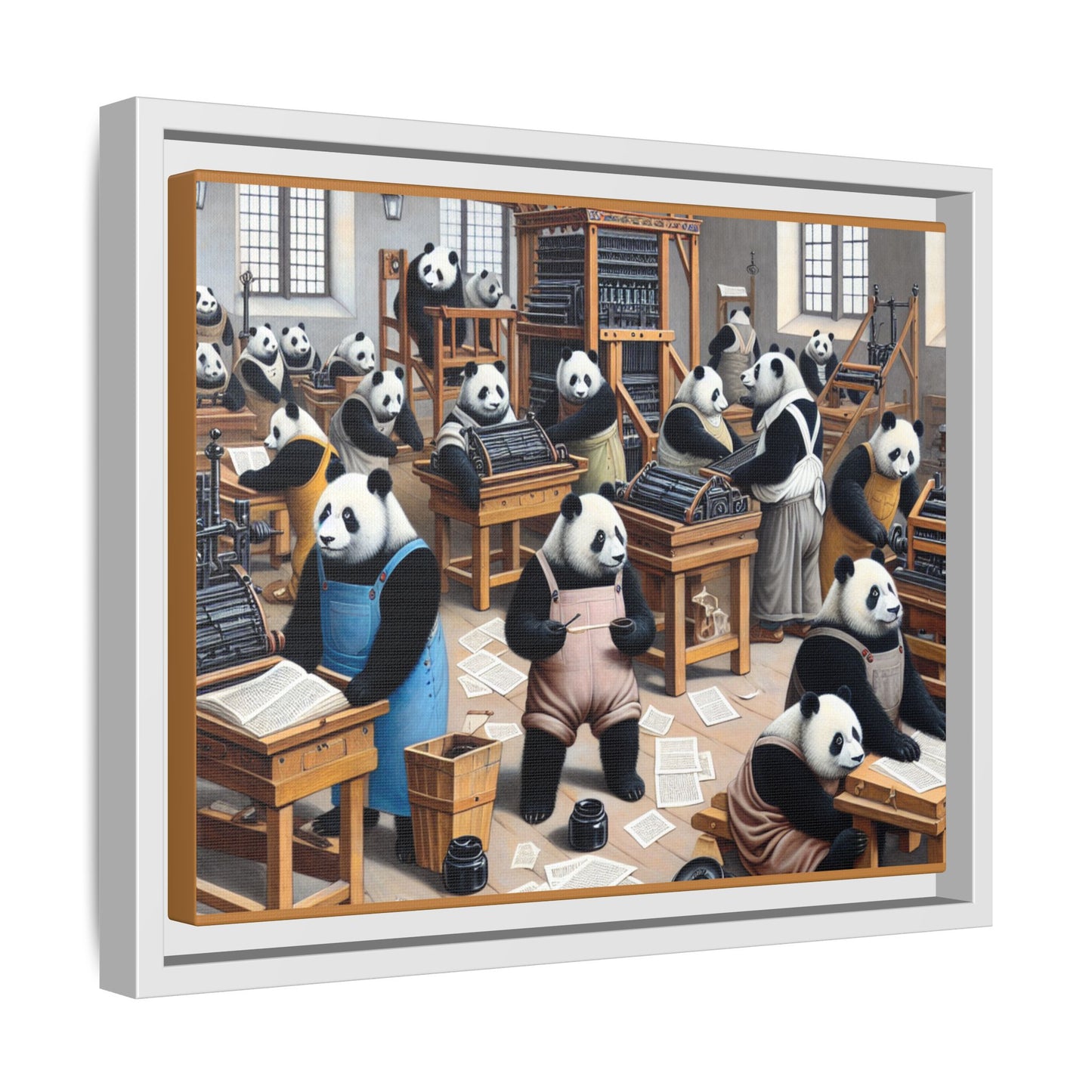 Printing Pandamonium Canvas, Framed (Multi-color)