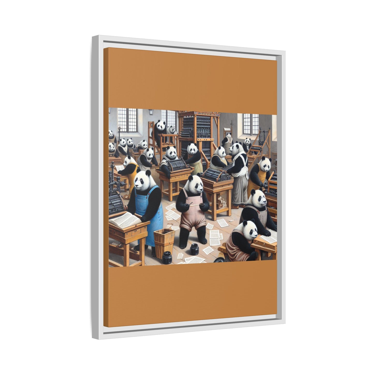 Printing Pandamonium Canvas, Framed (Multi-color)