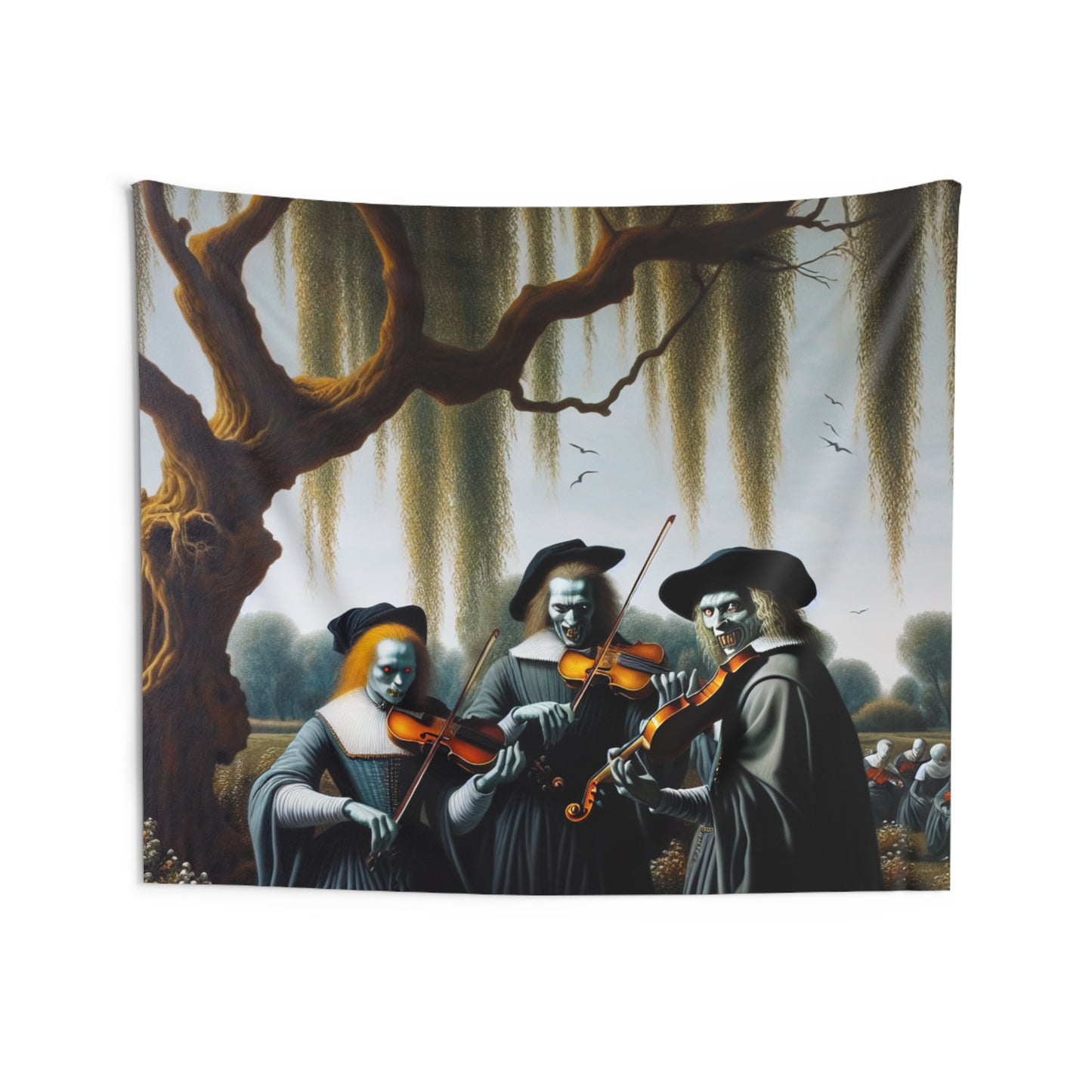 Vermeer's Vampire Violinists Wall Tapestry