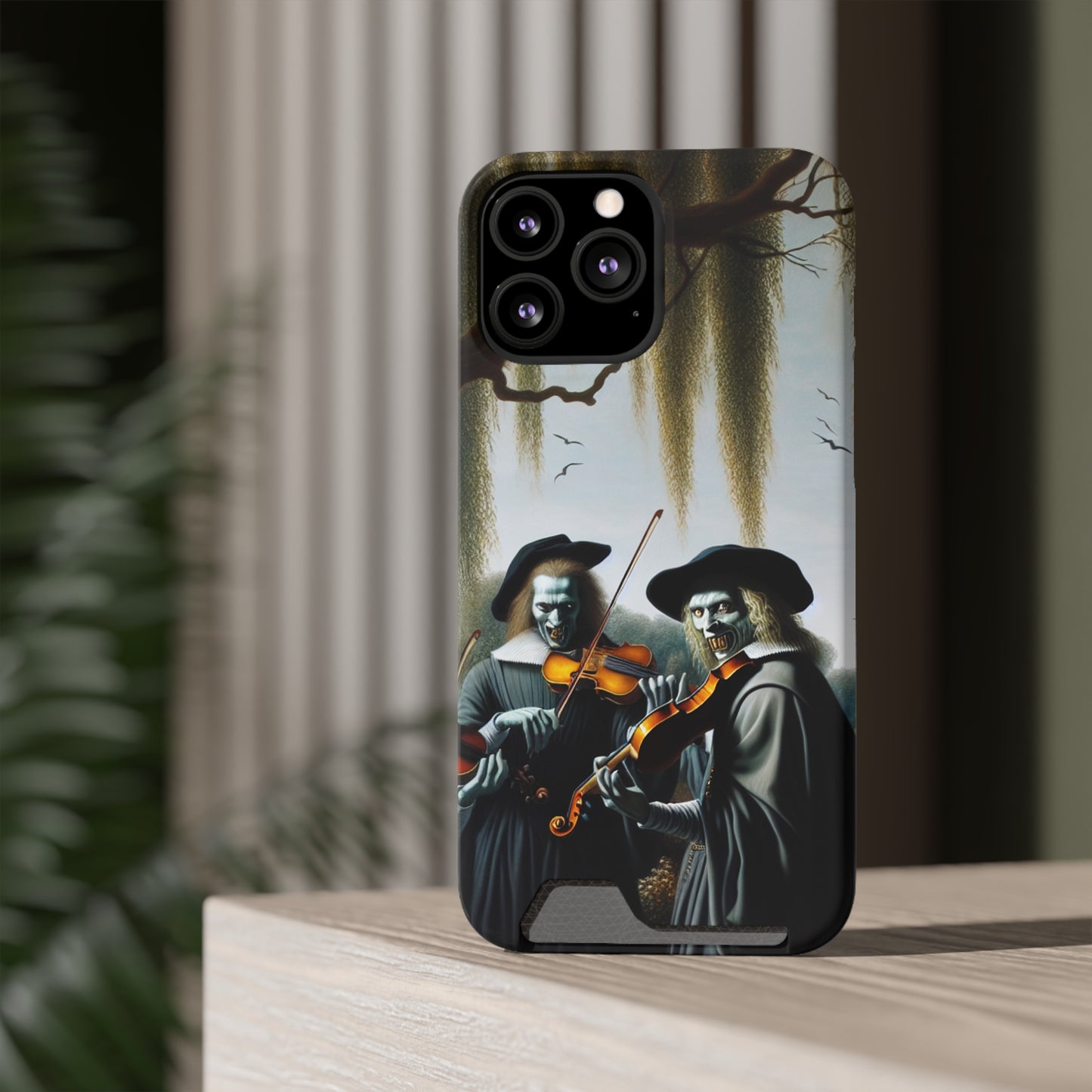 Vermeer's Vampire Violinists Phone Case with Card Holder - IPHONE