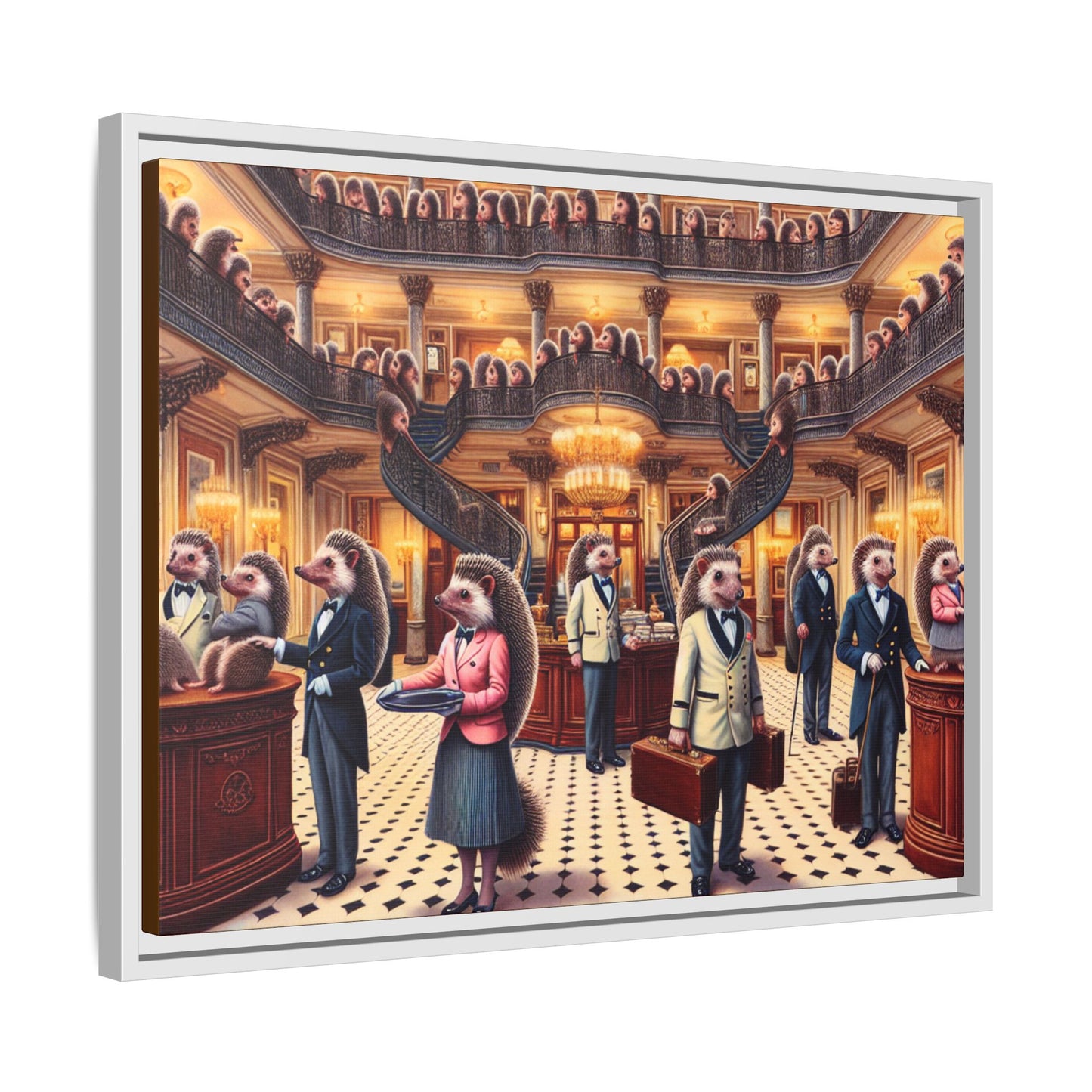 Hedgehog Hotel Canvas, Framed (Multi-color)