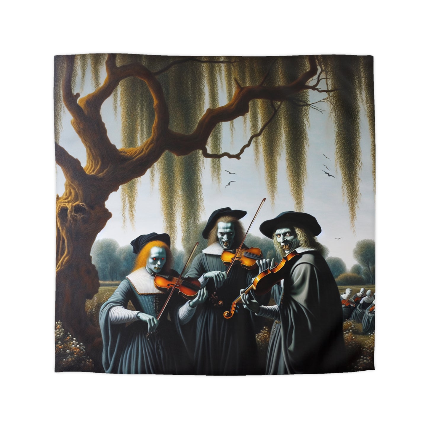Vermeer's Vampire Violinists Microfiber Duvet Cover