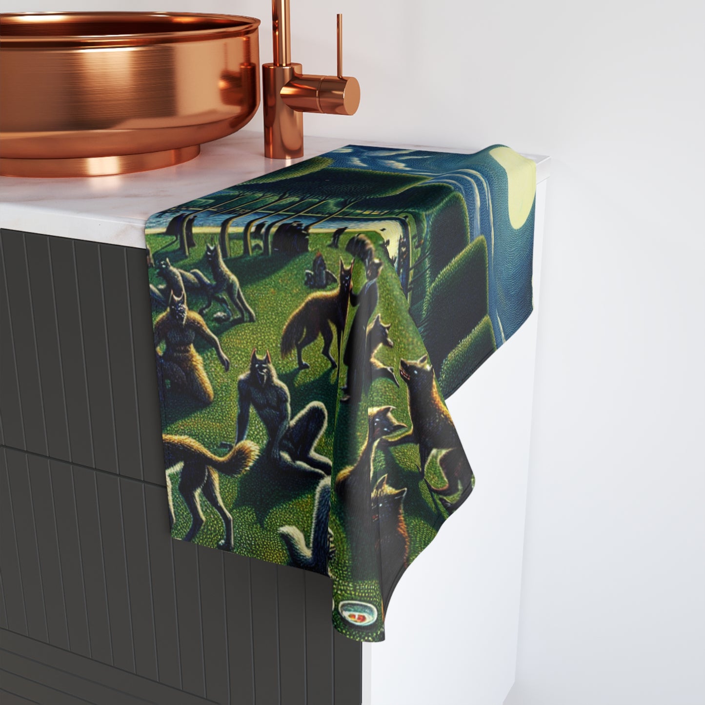 Werewolves at the Waterfront Hand Towel