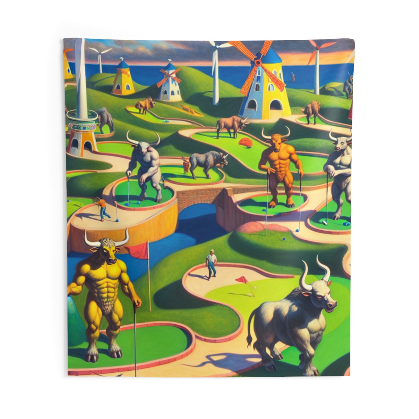 Mini-taur Golf Wall Tapestry