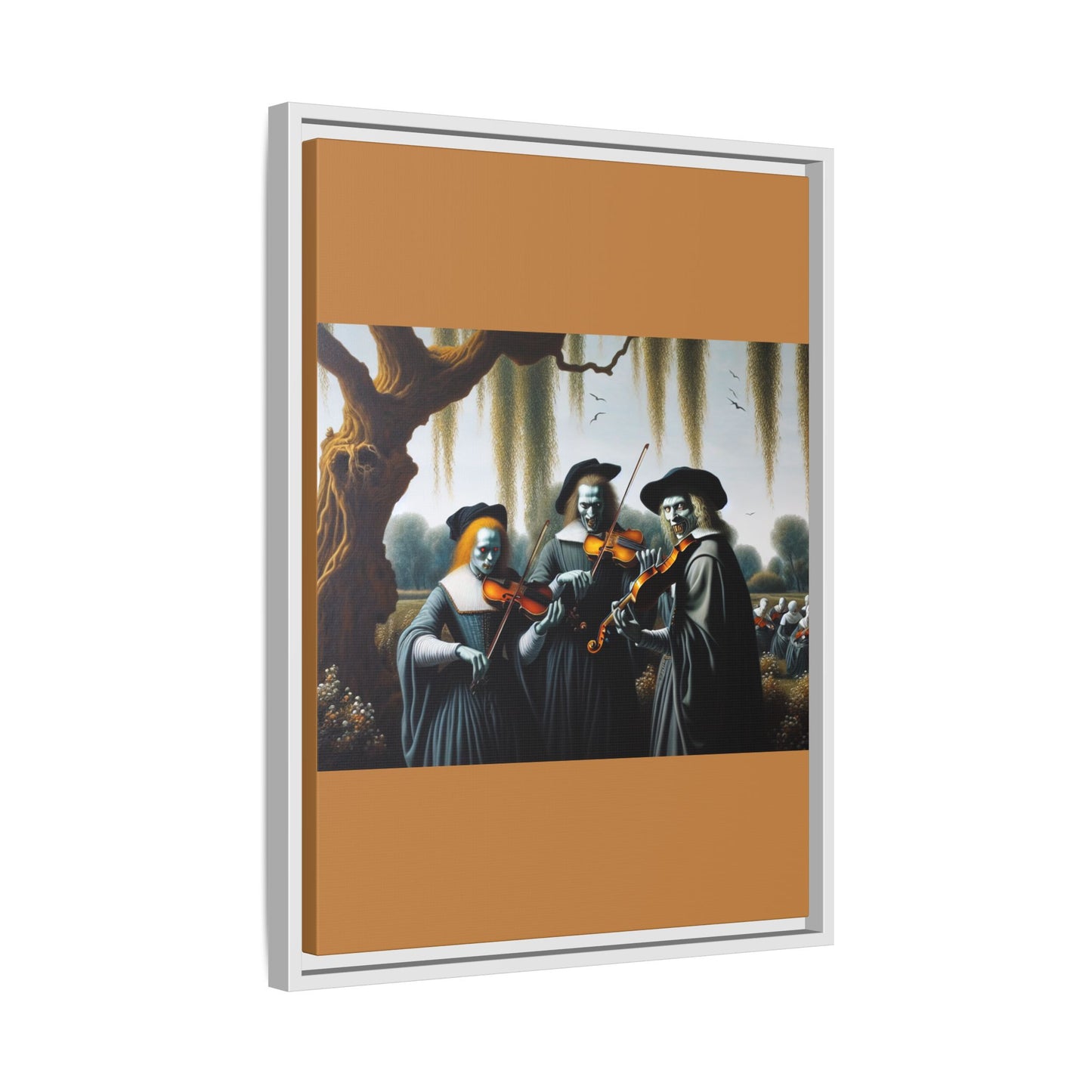 Vermeer's Vampire Violinists Canvas, Framed (Multi-color)