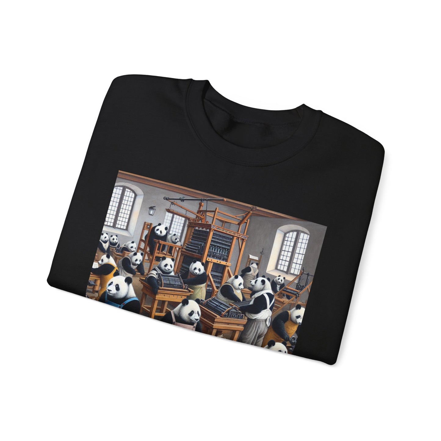 Printing Pandamonium Crewneck Sweatshirt